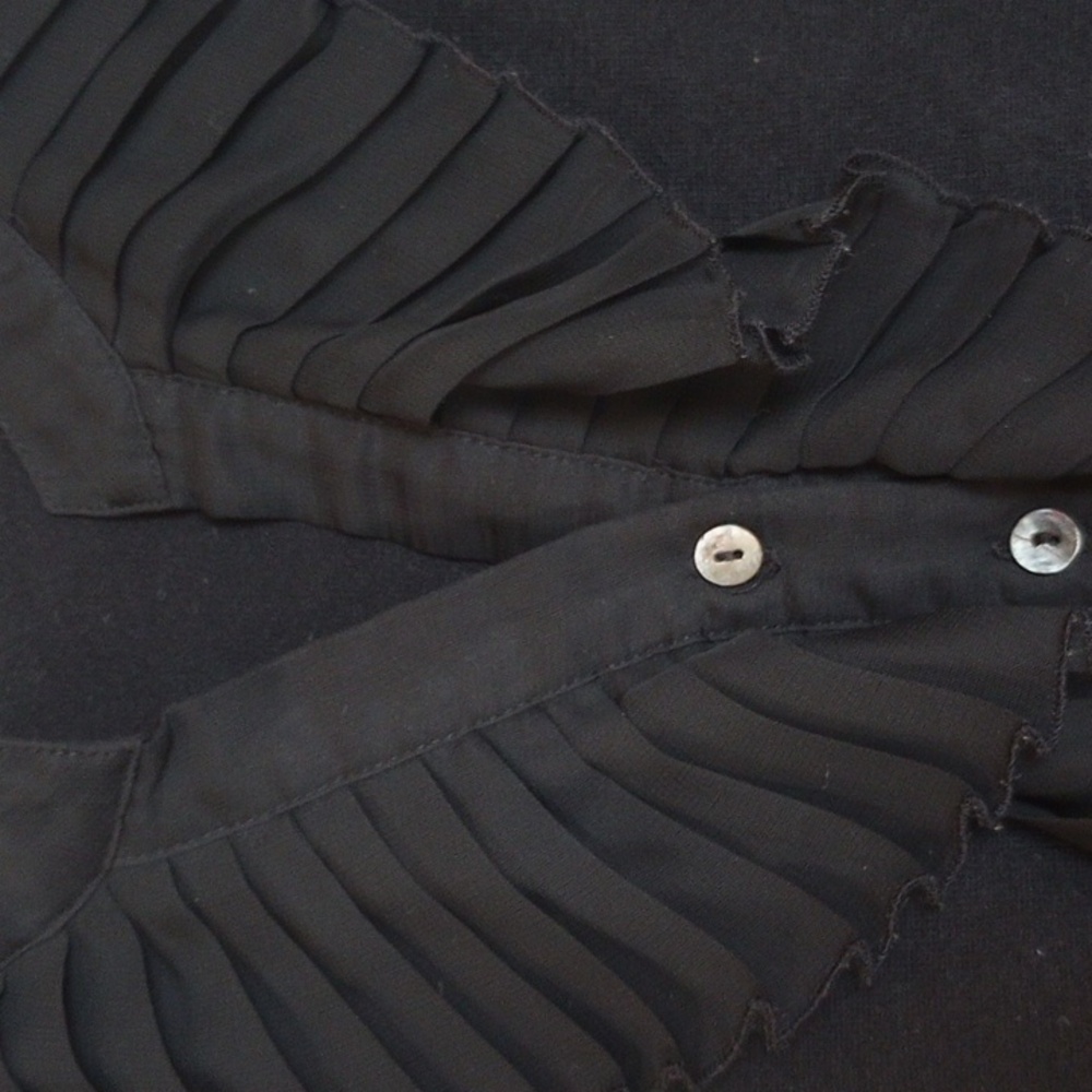 Cache Black Sleeveless Ruffle Sweater - Picture 8 of 8